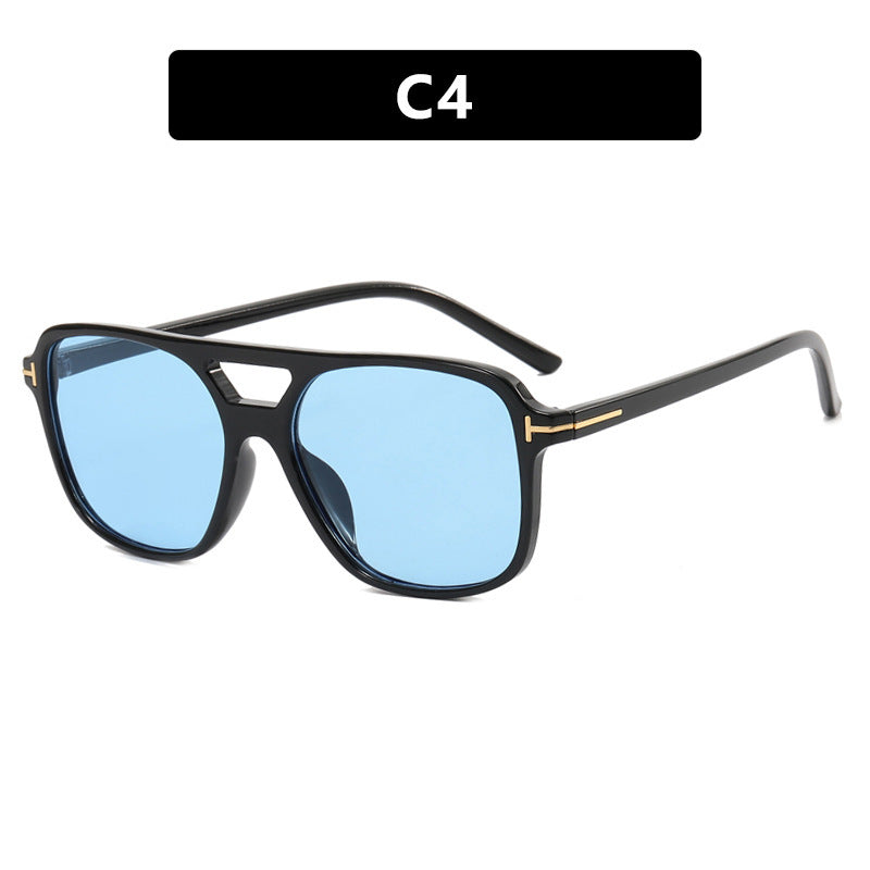 Wholesale PC Double Beam Square T Sunglasses